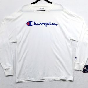 Champion Long Sleeve White T-shirt with Logo Men's XL New with tags